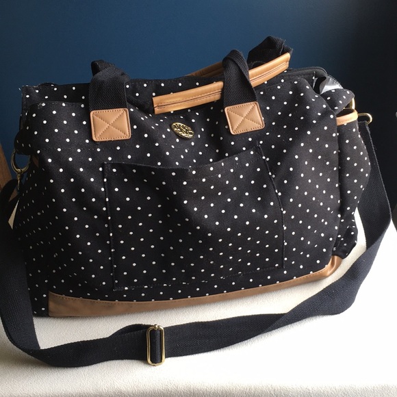 Mud Pie Handbags - Extra large Mud Pie Black / white dot diaper bag